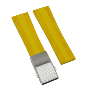 22mm, 24mm Yellow FKM Rubber CTS Watch Strap For Breitling