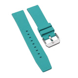 22mm Nylon Grain Tiffany Blue FKM Rubber Watch Strap, Quick Release Spring Bars