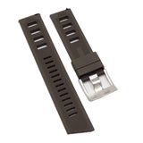 22mm Brown FKM Rubber Dive Watch Strap, Quick Release Spring Bars
