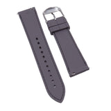 20mm, 21mm, 22mm Gray Alligator-Embossed Rubber Watch Strap, Quick Release Spring Bars