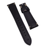 20mm, 22mm Black Calf Leather Watch Strap, Padded For Tudor Black Bay