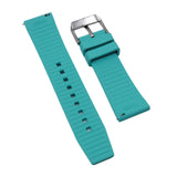 22mm Nylon Grain Tiffany Blue FKM Rubber Watch Strap, Quick Release Spring Bars