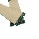 28mm Dark Forest Green Alligator Leather Watch Strap, White Stitching For Audemars Piguet Royal Oak Offshore