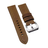 24mm Clay Orange Italy Calf Leather Watch Strap For Panerai, Two Length Size