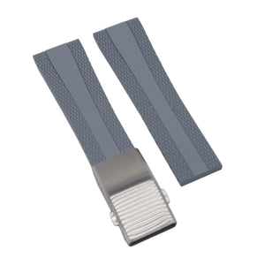 22mm, 24mm Gray FKM Rubber CTS Watch Strap For Breitling