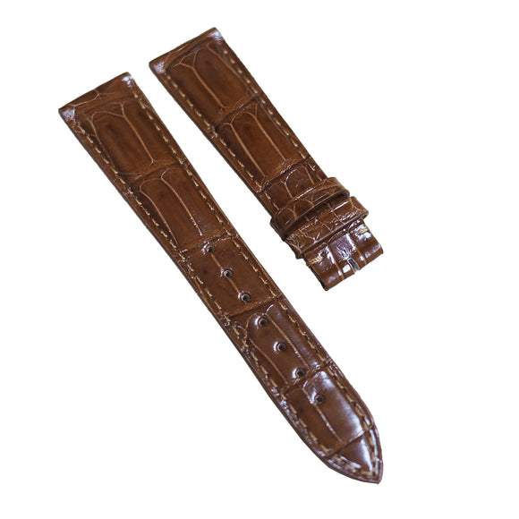 18mm, 19mm, 20mm, 21mm, 22mm Caramel Brown Alligator Leather Watch Strap