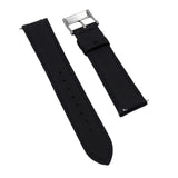20mm, 22mm Black Sailcloth Watch Strap, Quick Release Spring Bars