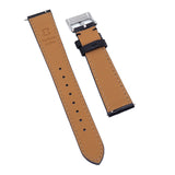 18mm - 24mm Black Saffiano Leather Watch Strap, Quick Release Spring Bars