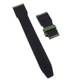 22mm Pilot Style Emerald Green Nylon Watch Strap For IWC, Rivet Lug, Semi Square Tail