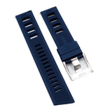 22mm Navy Blue FKM Rubber Dive Watch Strap, Quick Release Spring Bars