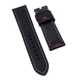 24mm Hickory Brown Italy Calf Leather Watch Strap For Panerai, Two Length Size