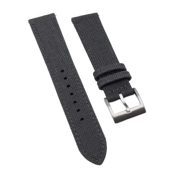 18mm, 20mm Dark Gray Nylon Watch Strap, Quick Release Spring Bars