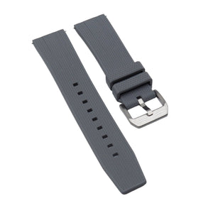 22mm Nylon Grain Gray FKM Rubber Watch Strap, Quick Release Spring Bars