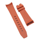 22mm Curved End Arctic Ocean Orange Rubber Watch Strap For Swatch Scuba Fifty Fathoms