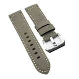 24mm Rhinoceros Grey Matte Calf Leather Watch Strap For Panerai