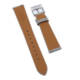 18mm - 24mm Gray Saffiano Leather Watch Strap, Quick Release Spring Bars