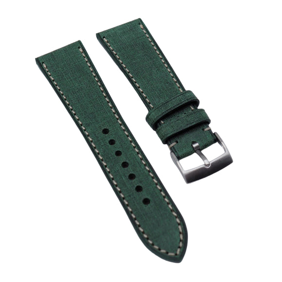 20mm, 22mm Green Babele Leather Watch Strap