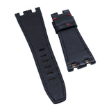 28mm Black Alligator Leather Watch Strap, Red Stitching For Audemars Piguet Royal Oak Offshore 26470 Series