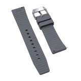 22mm Nylon Grain Gray FKM Rubber Watch Strap, Quick Release Spring Bars