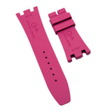 【GM】 24mm Deep Pink FKM Rubber Watch Strap For Audemars Piguet Royal Oak 37mm