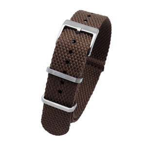 20mm, 22mm Nato Style Brown Soft Cotton Watch Strap