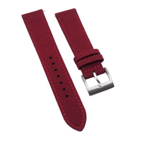 18mm, 20mm Red Nylon Watch Strap, Quick Release Spring Bars