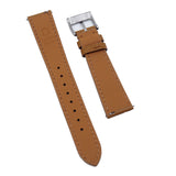18mm - 24mm Brown Saffiano Leather Watch Strap, Quick Release Spring Bars