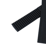 21mm, 22mm Curved End Black FKM Rubber Watch Strap For Patek Philippe Aquanaut
