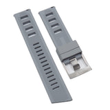 22mm Gray FKM Rubber Dive Watch Strap, Quick Release Spring Bars