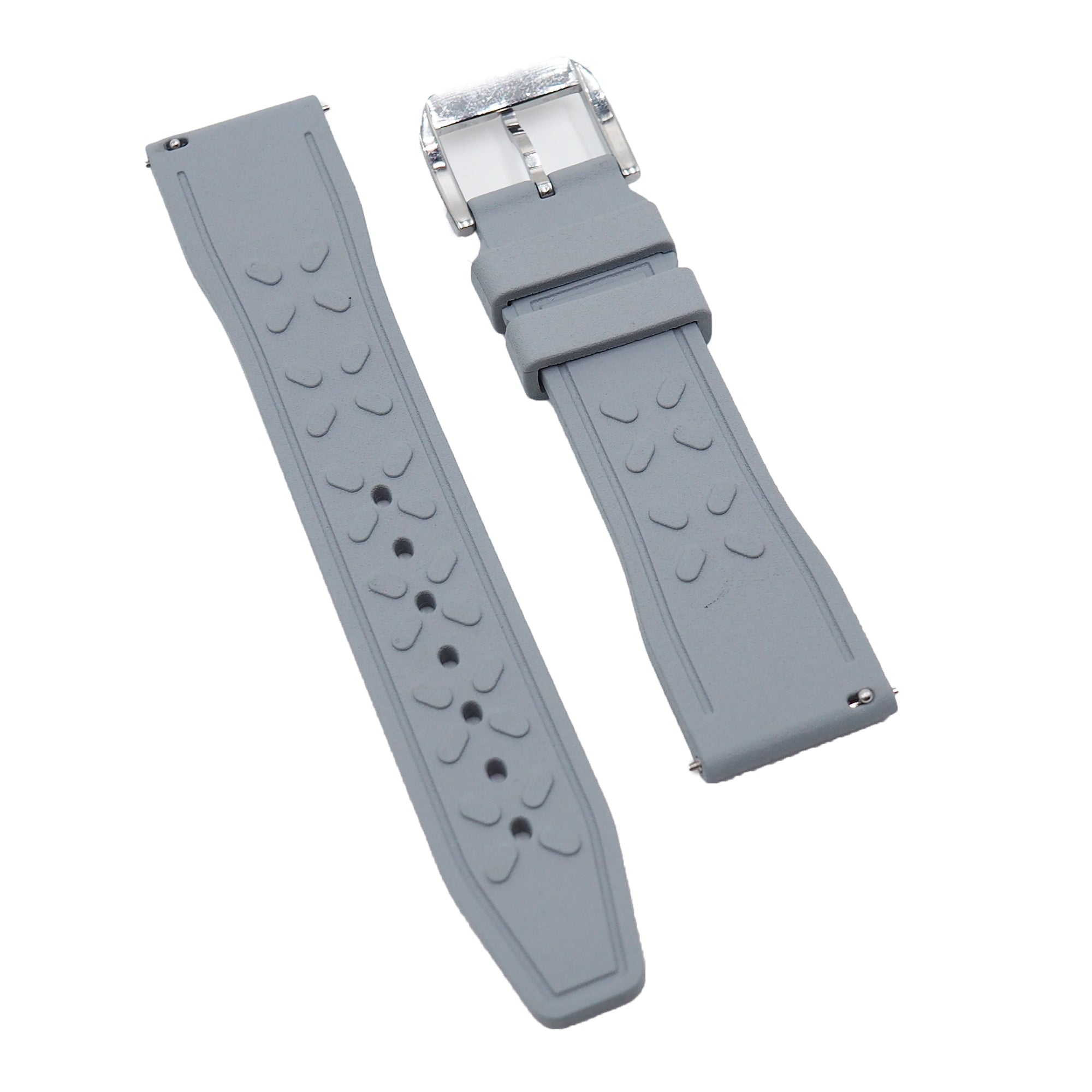 20mm, 21mm, 22mm Pilot Style Grey FKM Rubber Watch Strap For IWC