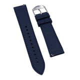 20mm, 21mm, 22mm Blue Alligator-Embossed Rubber Watch Strap, Quick Release Spring Bars