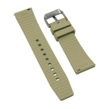 22mm Nylon Grain Khaki FKM Rubber Watch Strap, Quick Release Spring Bars