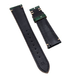20mm, 22mm Dark Green Calf Leather Watch Strap, Padded For Tudor Black Bay