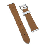 18mm - 24mm White Saffiano Leather Watch Strap, Quick Release Spring Bars
