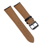 18mm, 20mm, 22mm Black Cordovan Leather Watch Strap