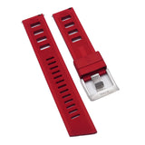 22mm Red FKM Rubber Dive Watch Strap, Quick Release Spring Bars