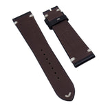 20mm, 22mm Vintage Style Black Chromexcel Horween Leather Watch Strap