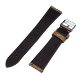 18mm, 19mm, 20mm Ochre Yellow Snake Leather Slim Watch Strap, White Stitching