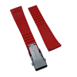 20mm, 22mm Ladder Step Pattern Red Rubber CTS Watch Strap, Quick Release Spring Bars