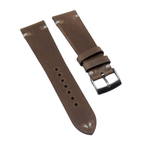 20mm, 22mm Vintage Style Natural Brown Chromexcel Horween Leather Watch Strap