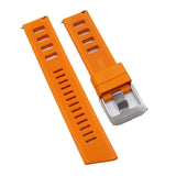 22mm Orange FKM Rubber Dive Watch Strap, Quick Release Spring Bars