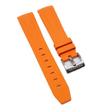 20mm Curved End Orange Vulcanized FKM Rubber Watch Strap For Rolex, Omega and MoonSwatch