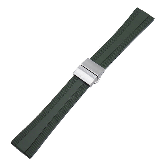 22mm Army Green Rubber CTS Watch Strap For Breitling