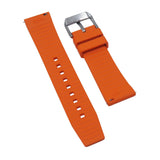 22mm Nylon Grain Orange FKM Rubber Watch Strap, Quick Release Spring Bars