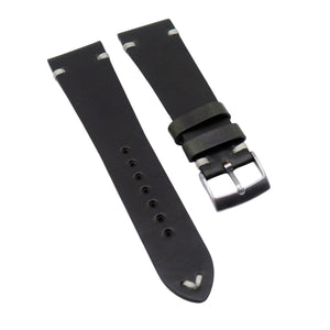 20mm, 22mm Vintage Style Dark Green Chromexcel Horween Leather Watch Strap