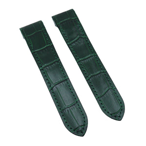 20mm, 23mm Dark Green Alligator Embossed Calf Leather Watch Strap For Cartier Santos