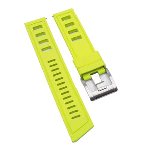 22mm Lemon Yellow FKM Rubber Dive Watch Strap, Quick Release Spring Bars