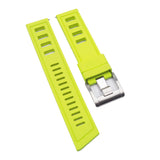 22mm Lemon Yellow FKM Rubber Dive Watch Strap, Quick Release Spring Bars