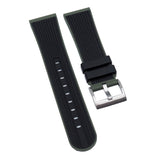 【GM】 23mm Straight Grain Dual Color Black & Olive Green FKM Rubber Watch Strap For Blancpain Fifty Fathoms