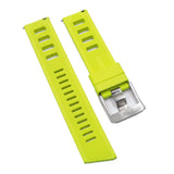 22mm Lemon Yellow FKM Rubber Dive Watch Strap, Quick Release Spring Bars